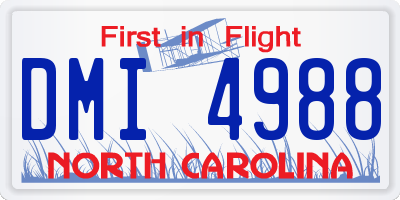NC license plate DMI4988