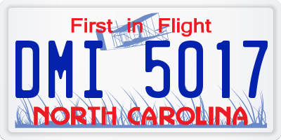 NC license plate DMI5017