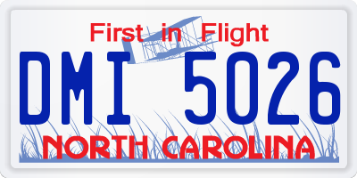 NC license plate DMI5026