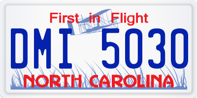 NC license plate DMI5030
