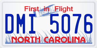NC license plate DMI5076