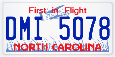 NC license plate DMI5078