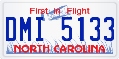 NC license plate DMI5133