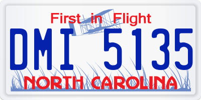NC license plate DMI5135