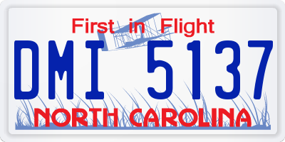 NC license plate DMI5137