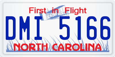 NC license plate DMI5166