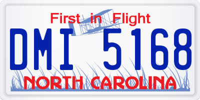 NC license plate DMI5168