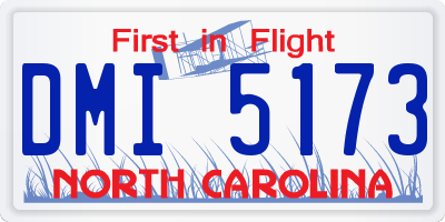 NC license plate DMI5173