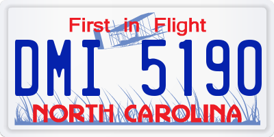 NC license plate DMI5190