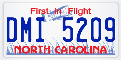 NC license plate DMI5209