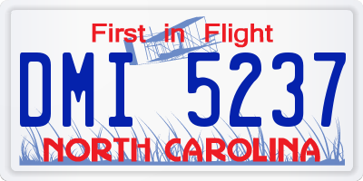 NC license plate DMI5237