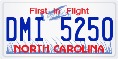 NC license plate DMI5250