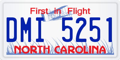 NC license plate DMI5251