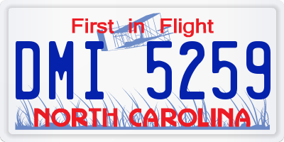 NC license plate DMI5259