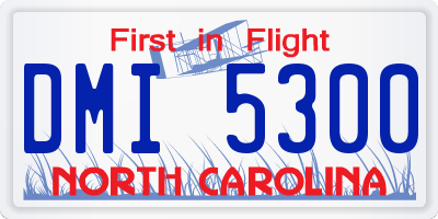 NC license plate DMI5300