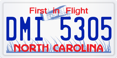 NC license plate DMI5305