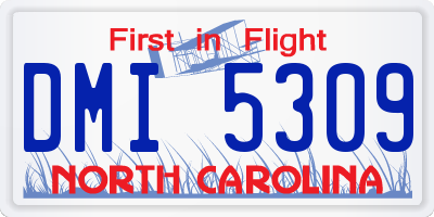 NC license plate DMI5309