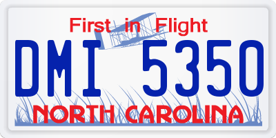 NC license plate DMI5350