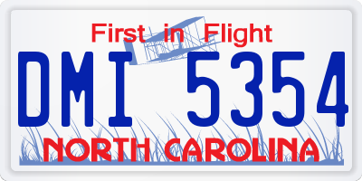 NC license plate DMI5354