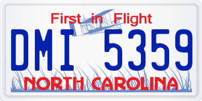 NC license plate DMI5359