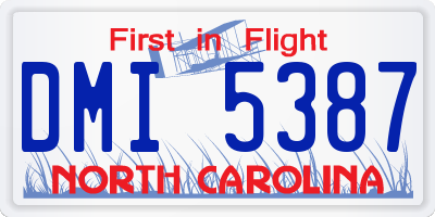 NC license plate DMI5387
