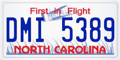 NC license plate DMI5389