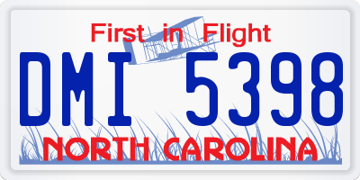 NC license plate DMI5398