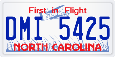 NC license plate DMI5425