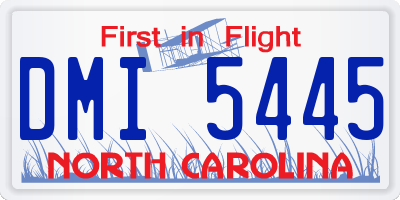 NC license plate DMI5445