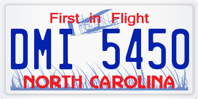 NC license plate DMI5450