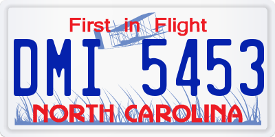 NC license plate DMI5453