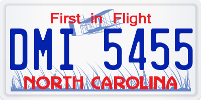 NC license plate DMI5455