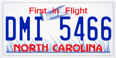 NC license plate DMI5466