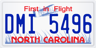 NC license plate DMI5496
