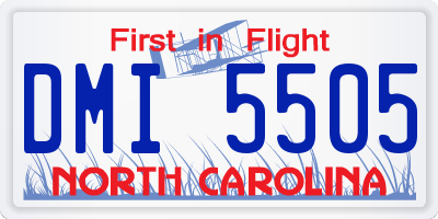 NC license plate DMI5505