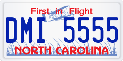 NC license plate DMI5555