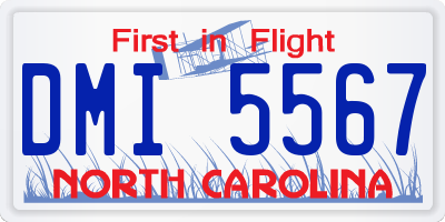 NC license plate DMI5567