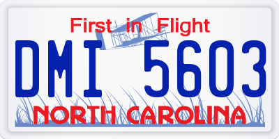 NC license plate DMI5603