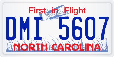 NC license plate DMI5607