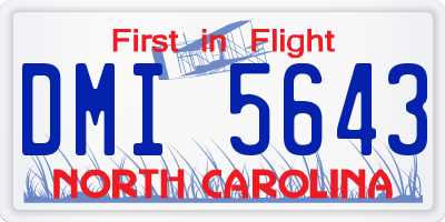 NC license plate DMI5643