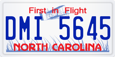 NC license plate DMI5645