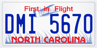 NC license plate DMI5670