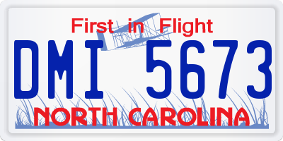 NC license plate DMI5673
