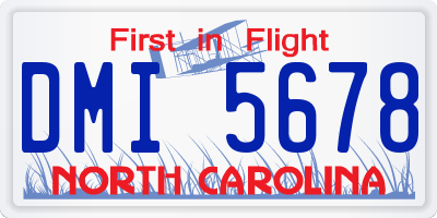 NC license plate DMI5678