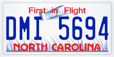 NC license plate DMI5694