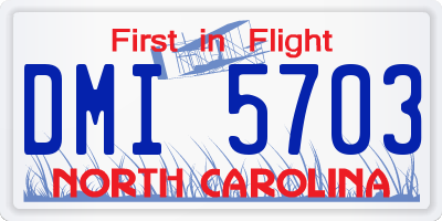 NC license plate DMI5703