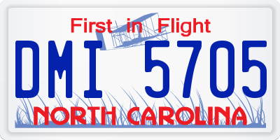 NC license plate DMI5705