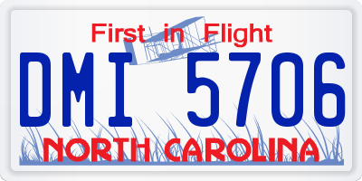 NC license plate DMI5706