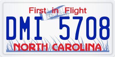 NC license plate DMI5708