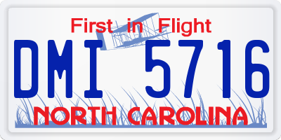 NC license plate DMI5716